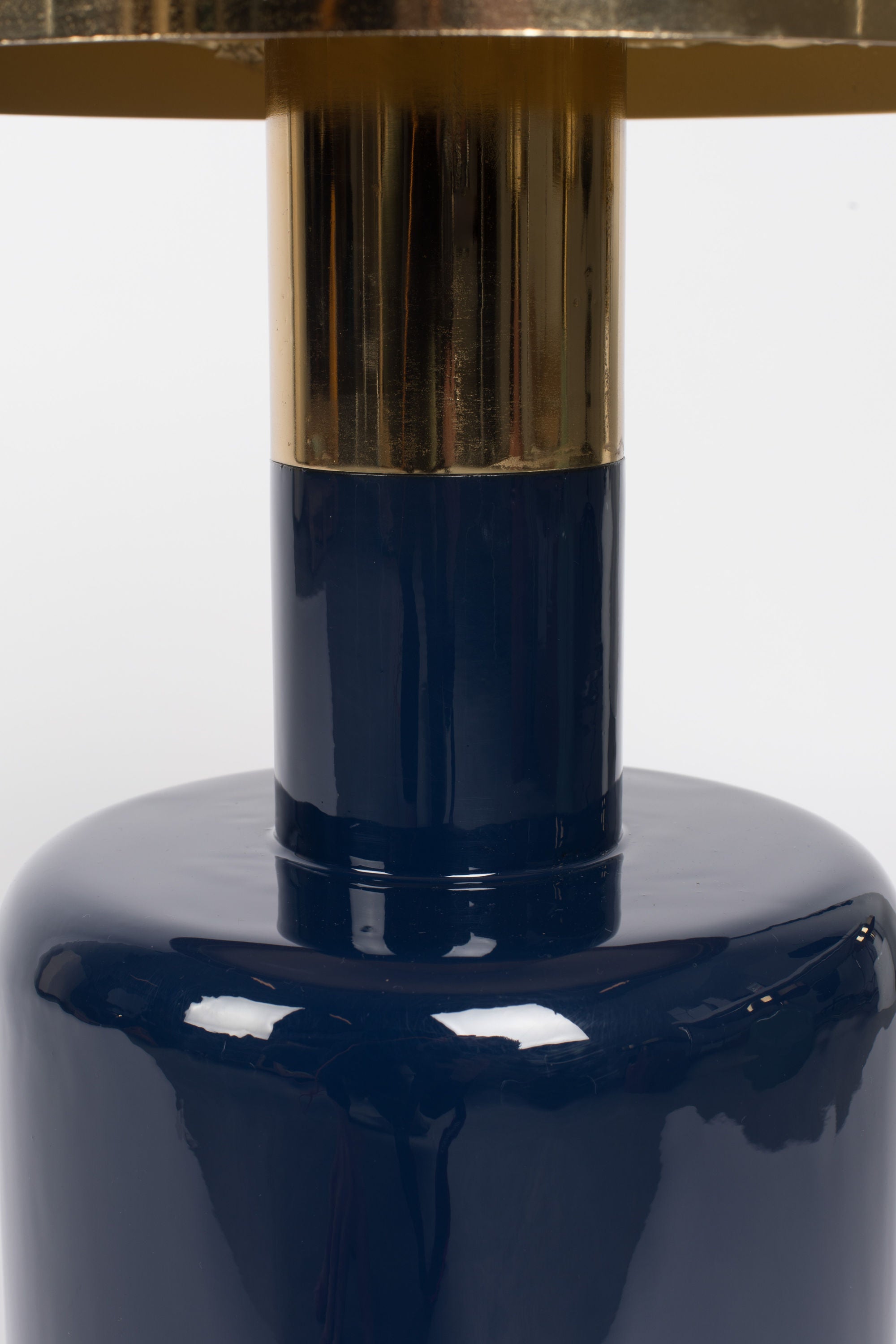 Zuiver Glam Gloss Blue & Gold Round Side Table